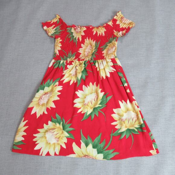 Show Me Your Mumu Dress Womens Small Red Floral Dolly Smocked Tropical Beachy - Picture 4 of 9